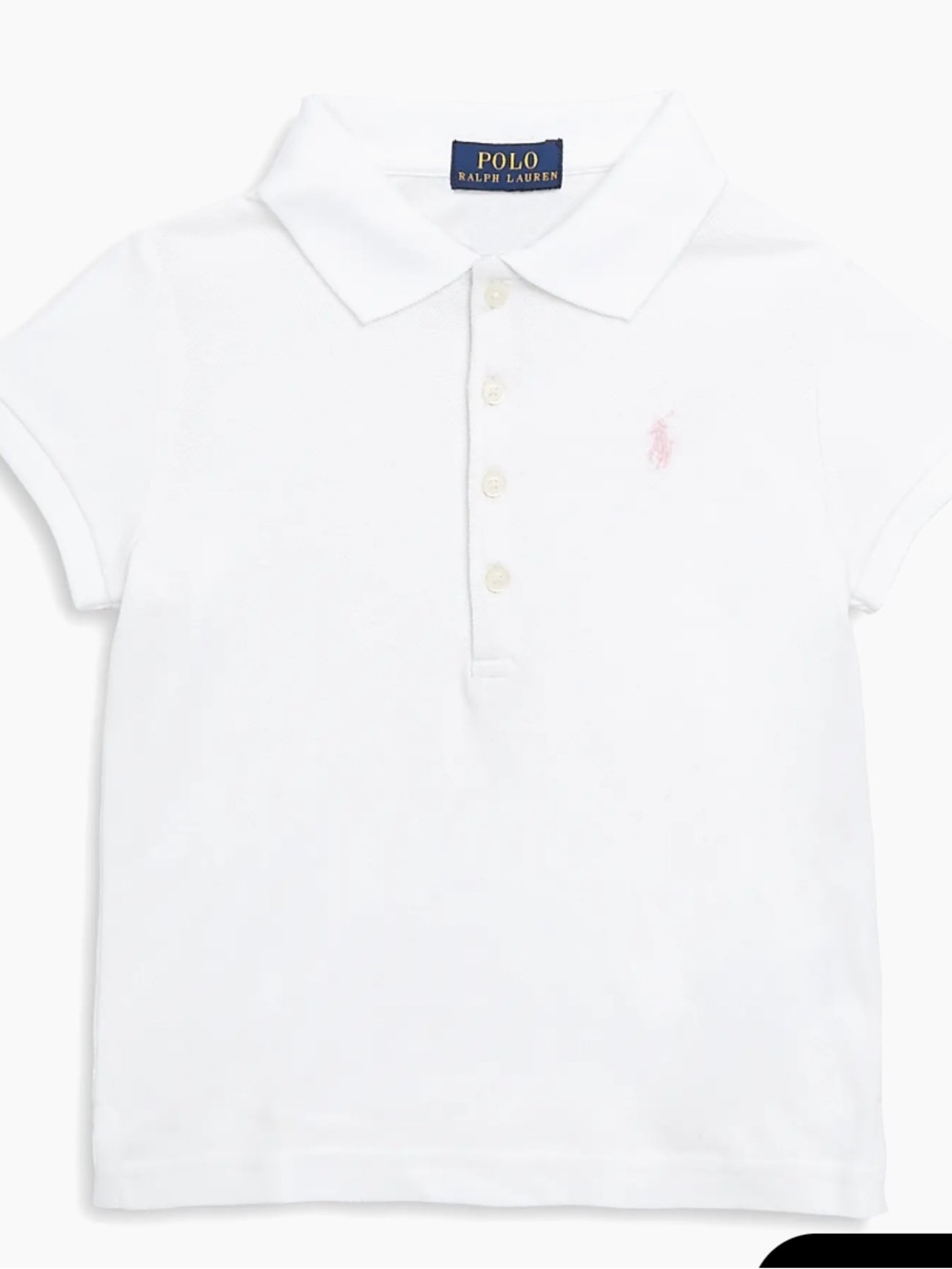 Polo Ralph Lauren Baby Little Girls Infant Toddler White Mesh Polo Shirt Top 4T